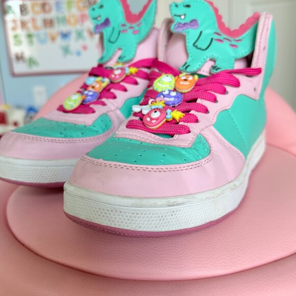Kawaii Dinosaur Pastel High Top Sneakers - Picture 11 of 12